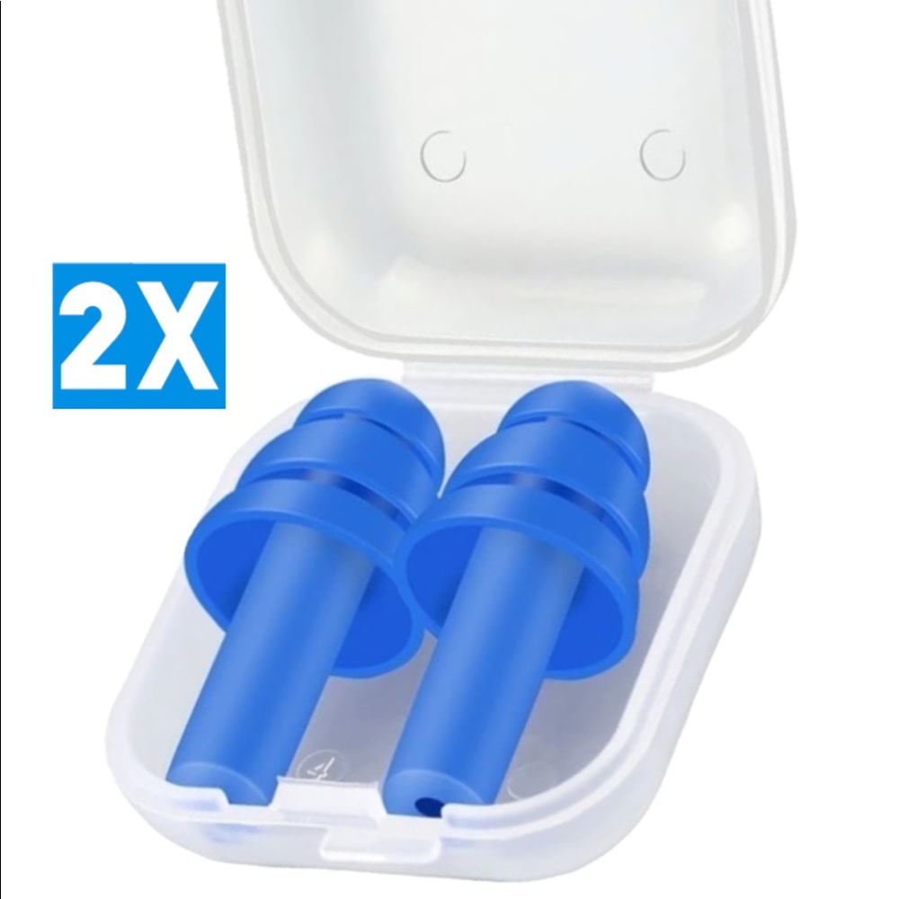 Ear Plugs 2 Pair Blue Noise Canceling